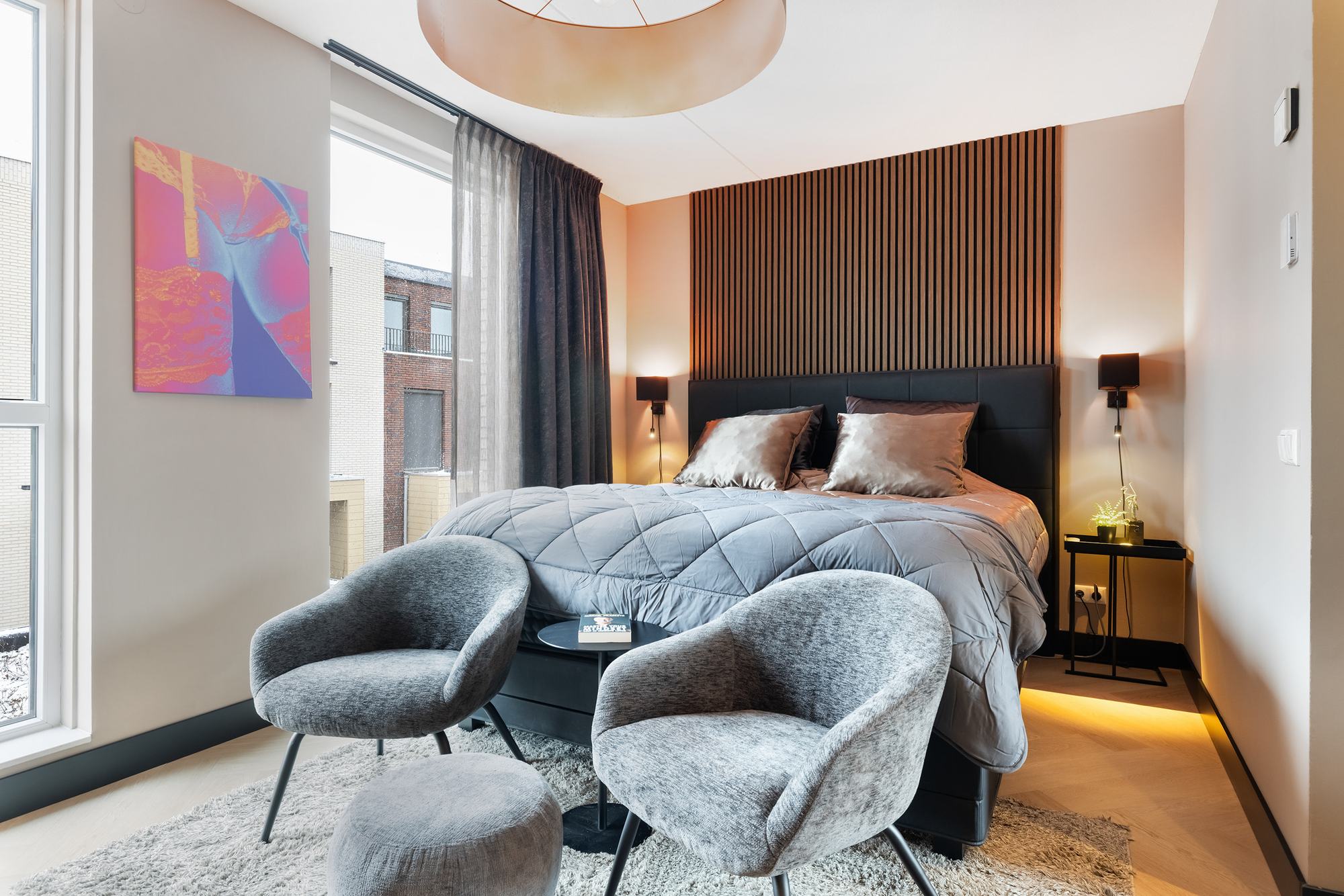 Slaapkamer met hotelsfeer